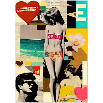 »Loving Freely, Living Freely«retro poster