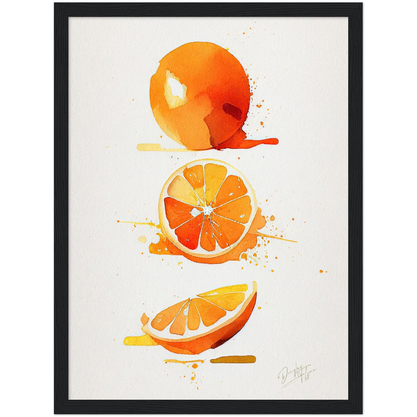 »Orange Watercolor Moods« retro poster