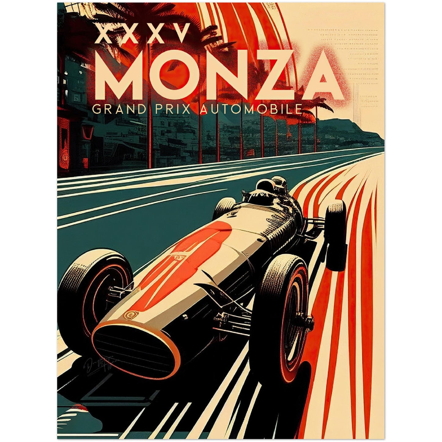 »Famous Four Wheels« retro poster