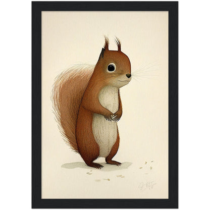 »Squirrel Scratch And Reflect« retro poster