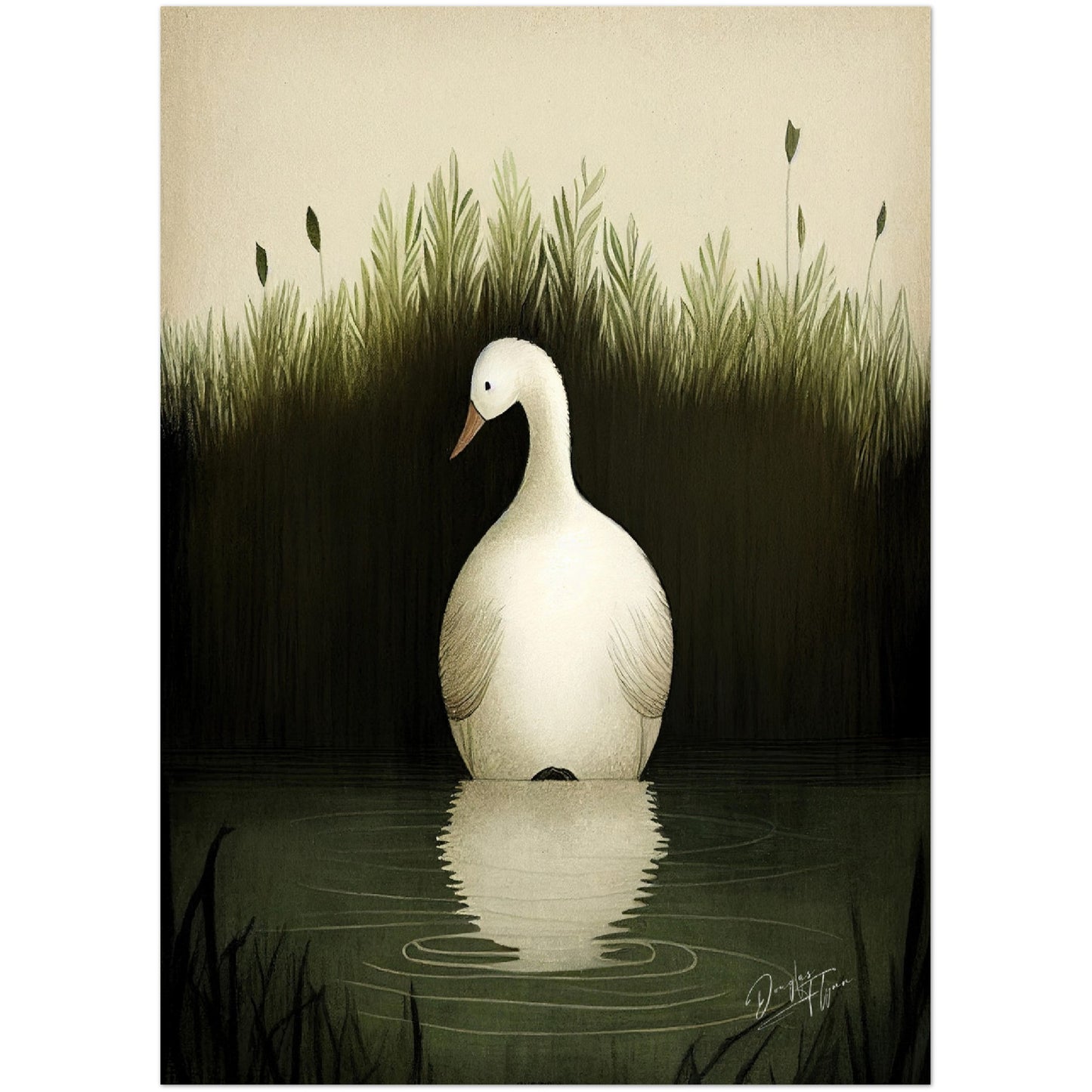 »Duck Listen And Reflect« retro poster