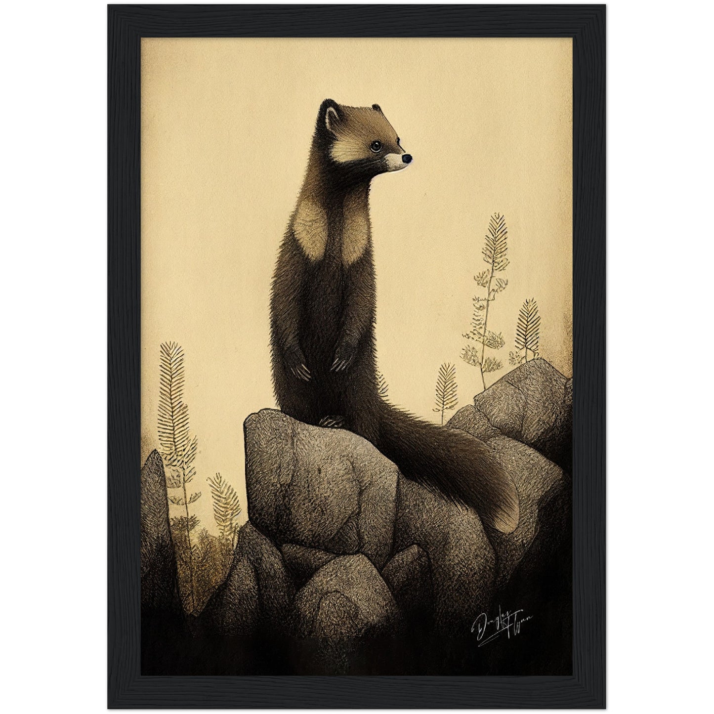 »Marten Listens And Muses« retro poster