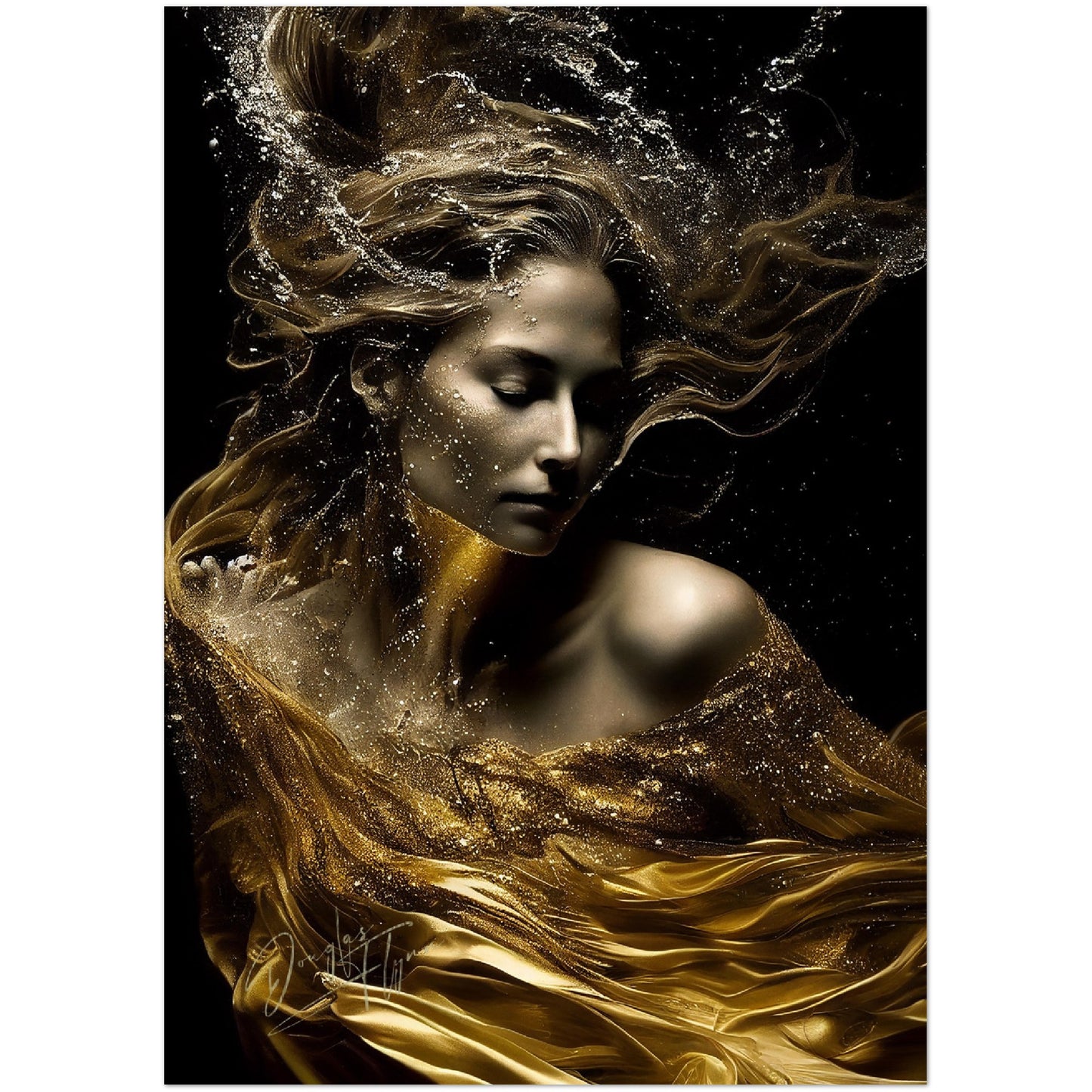 »Golden Mermaid Couture« retro poster