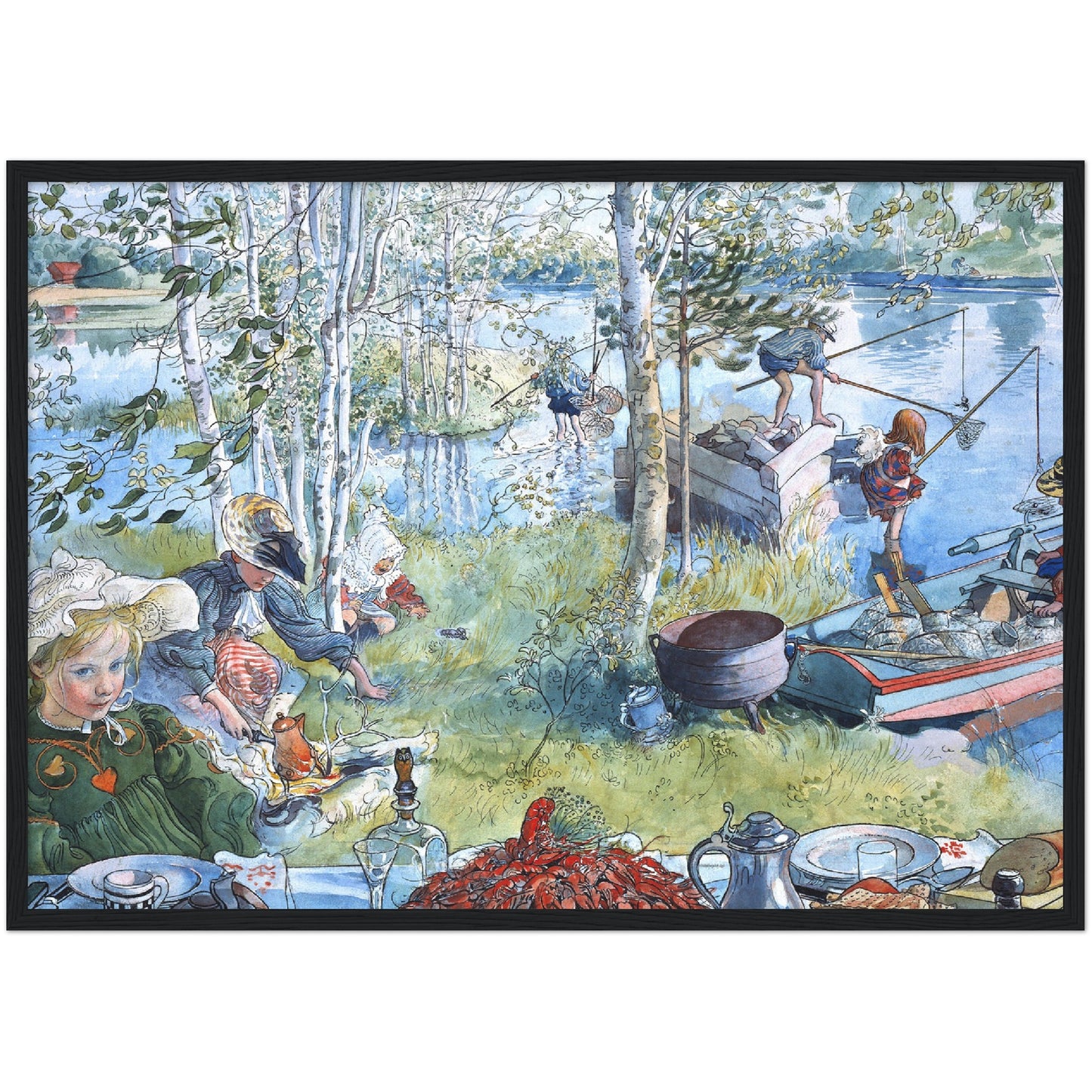 »Kräftfångst« av Carl Larsson