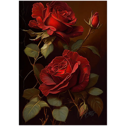 »Soft and Serene Flowers« retro poster