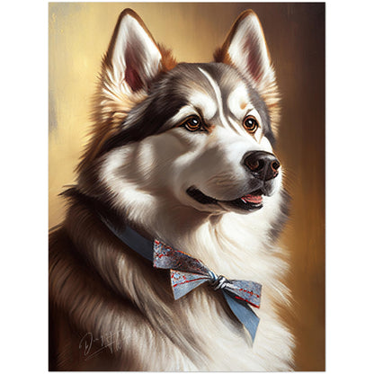 »Siberian Husky med rosett«