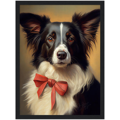 »Border Collie med rosett«