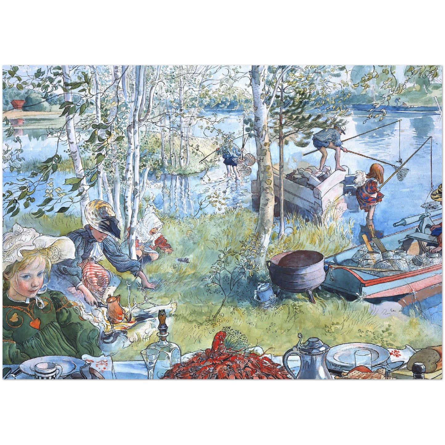 »Kräftfångst« av Carl Larsson