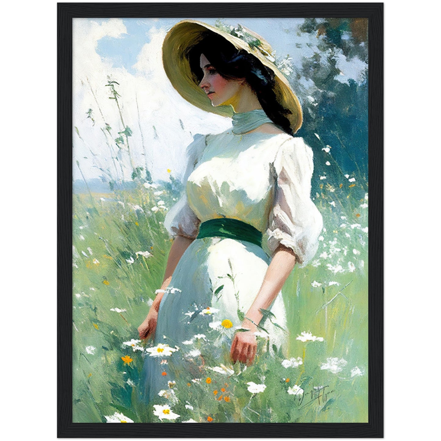 »Ava And Wildflowers« retro poster