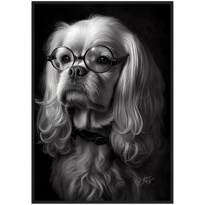 »Spectacled Spaniel« retro poster