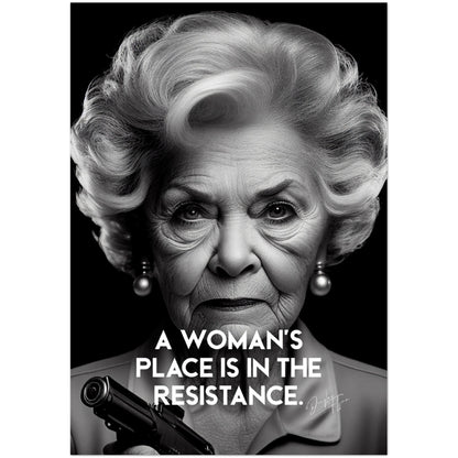 »A Womans Place Is In The Resistance« retro poster