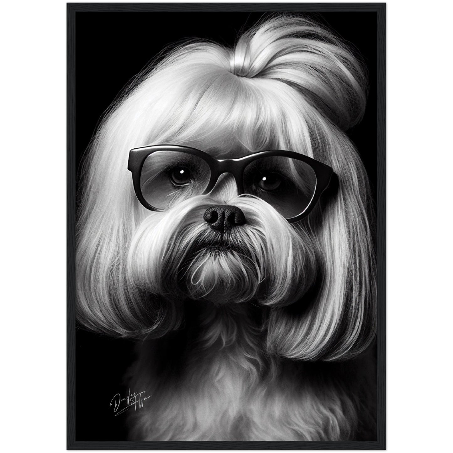»Insightful Lhasa Apso« retro poster