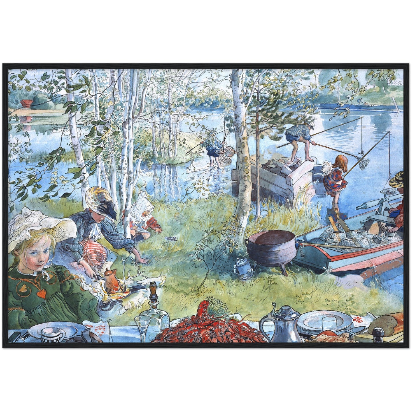 »Kräftfångst« av Carl Larsson