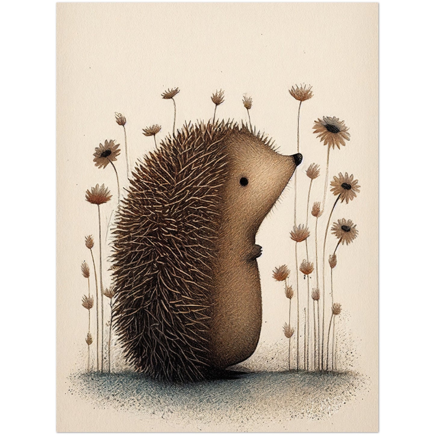 »Hedgehog Snuffle and Zone Out« retro poster