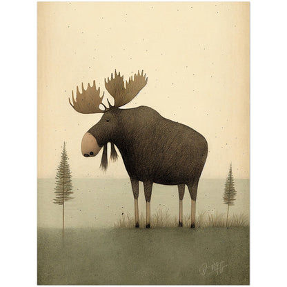 »Moose Pause and Get Lost In Thought« retro poster
