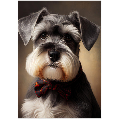 »Miniature Schnauzer med rosett«