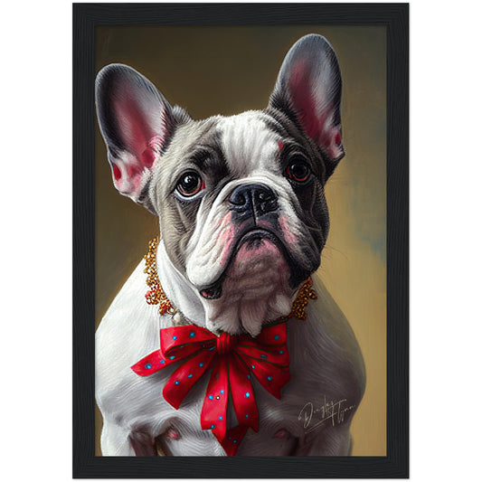 »French Bulldog med rosett«
