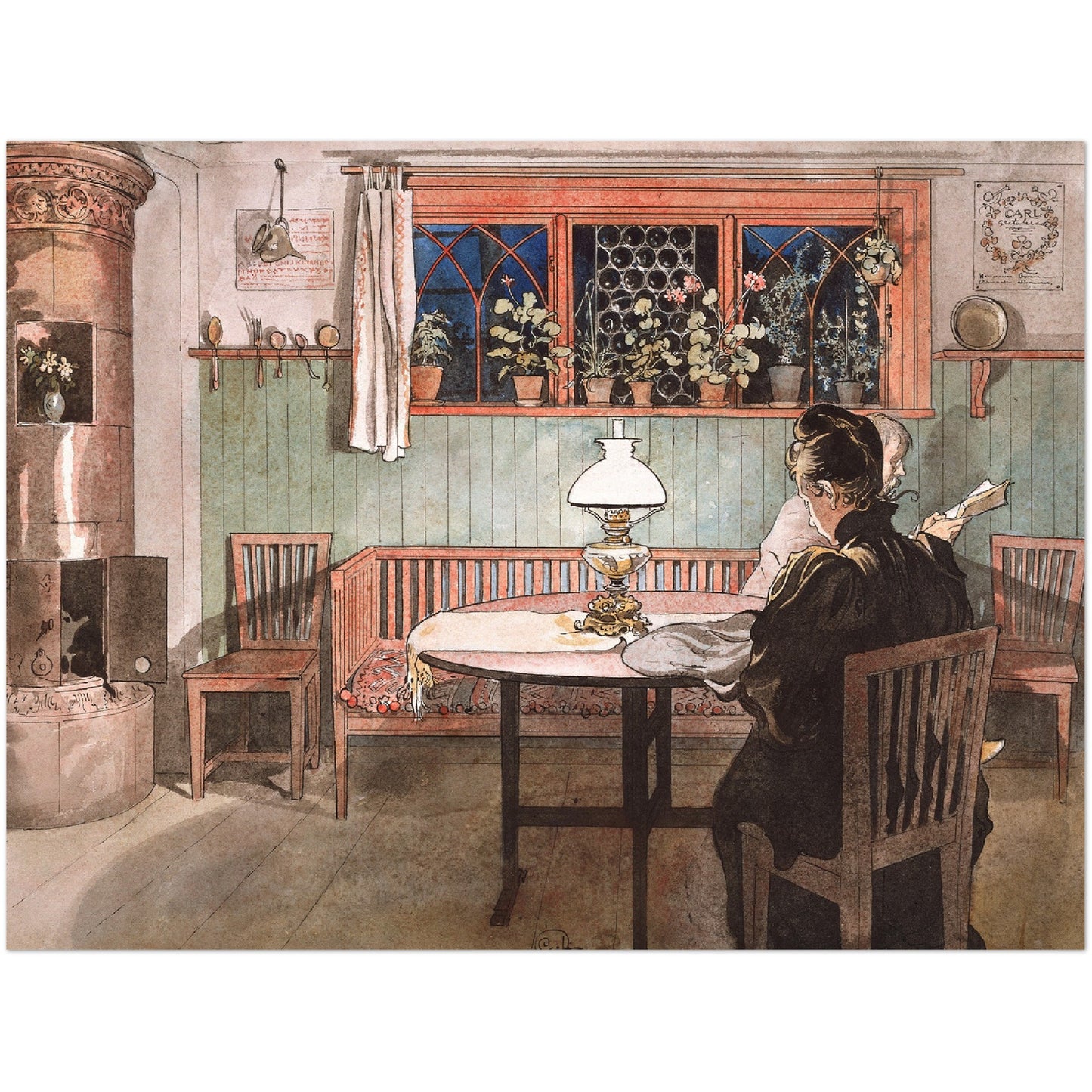 »När barnen lagt sig« av Carl Larsson
