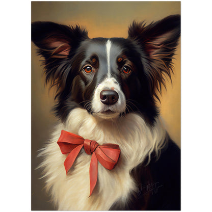 »Border Collie med rosett«