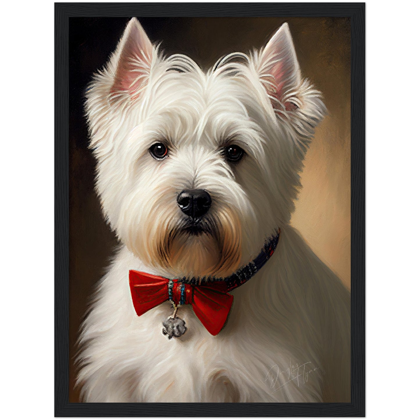 »West Highland White Terrier med rosett«