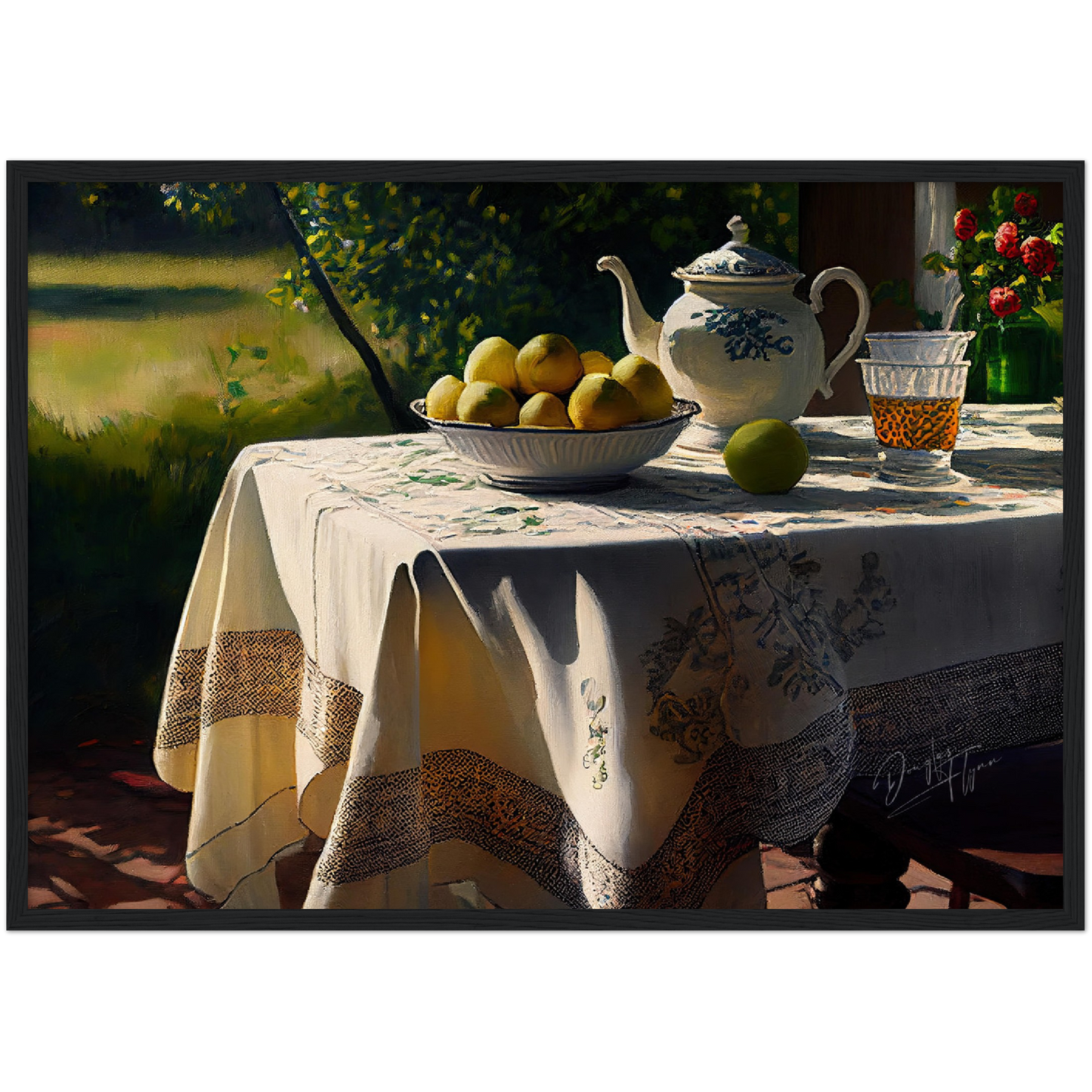 »Romantic table for love« retro poster