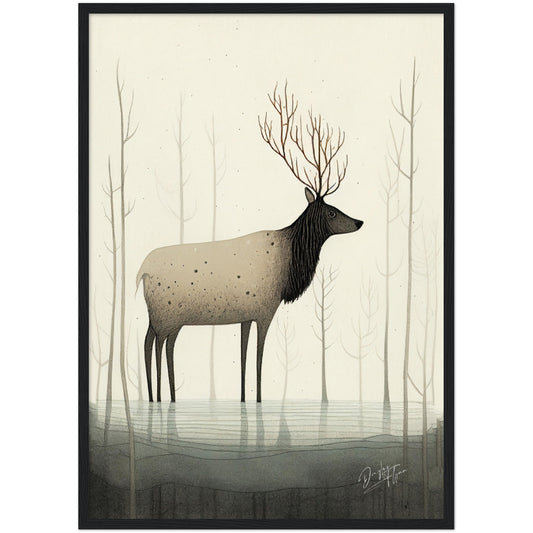 »Deer Graze And Daydream« retro poster