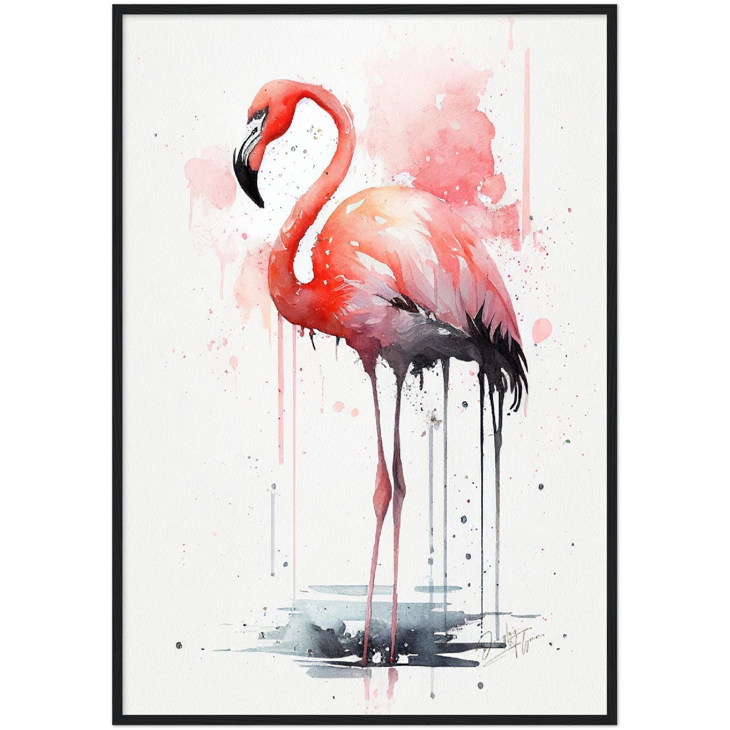 »Vibrant Flamingo Dreams« retro poster