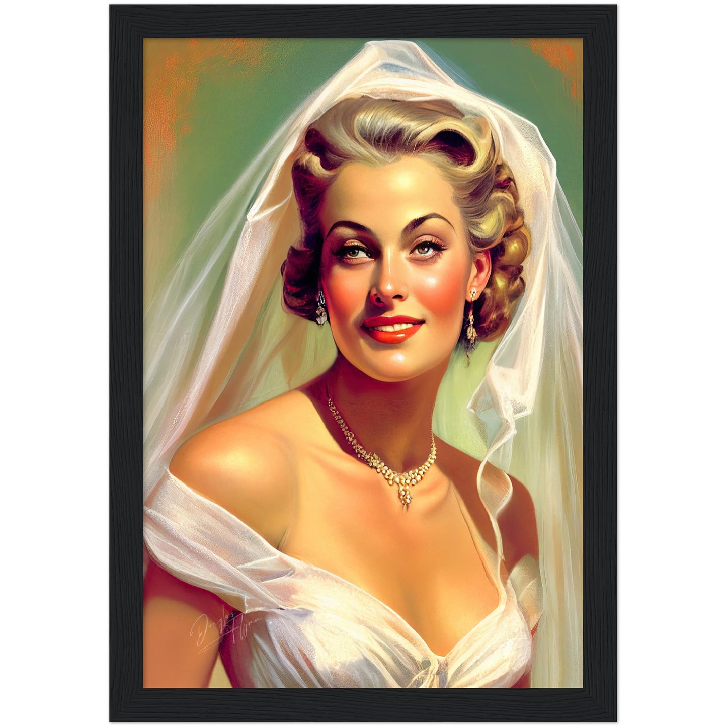 »Lace wedding dreams« retro poster