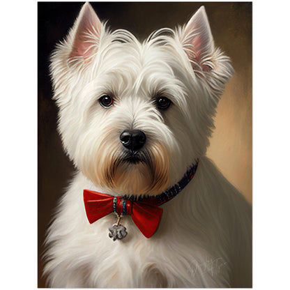 »West Highland White Terrier med rosett«