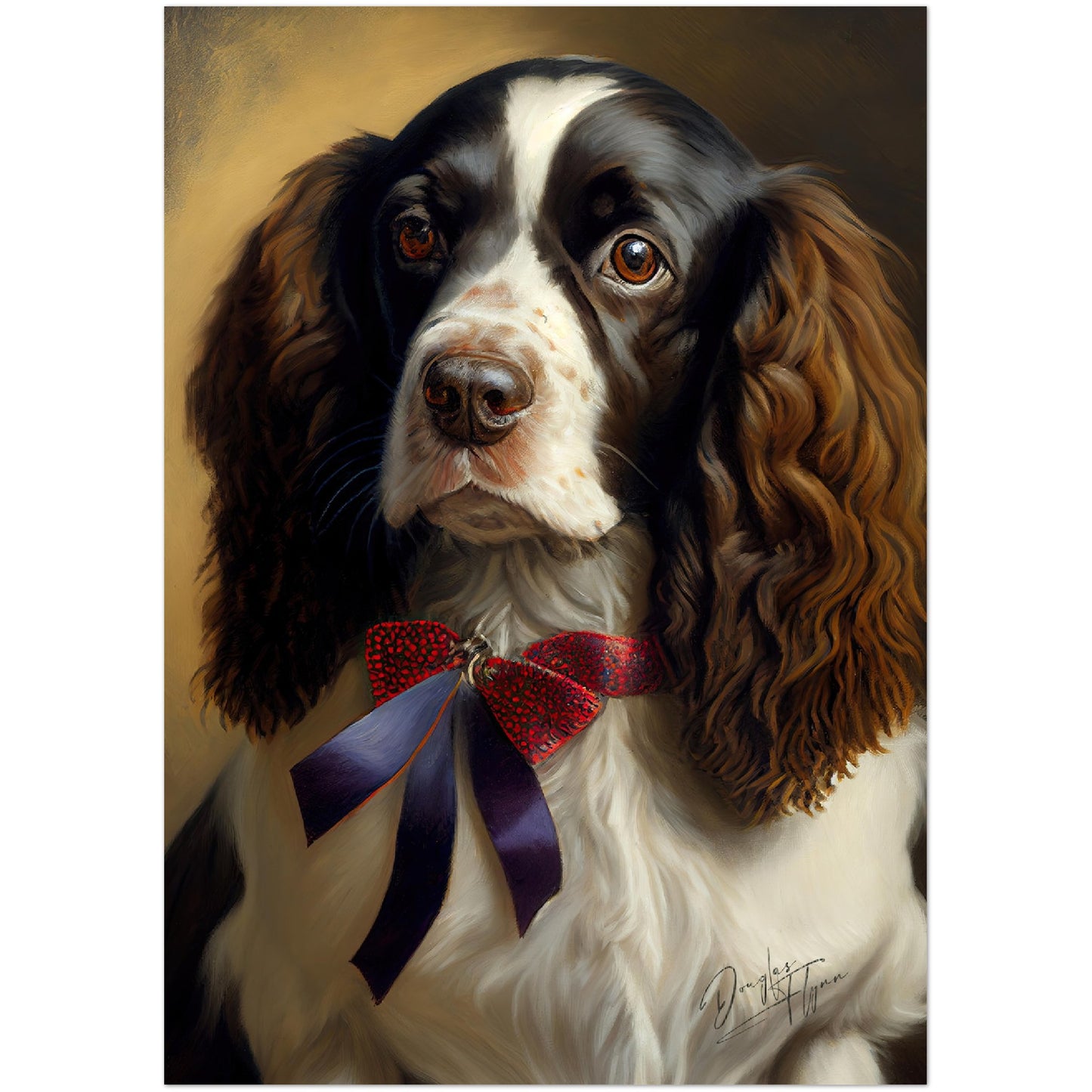 »English Springer Spaniel med rosett«