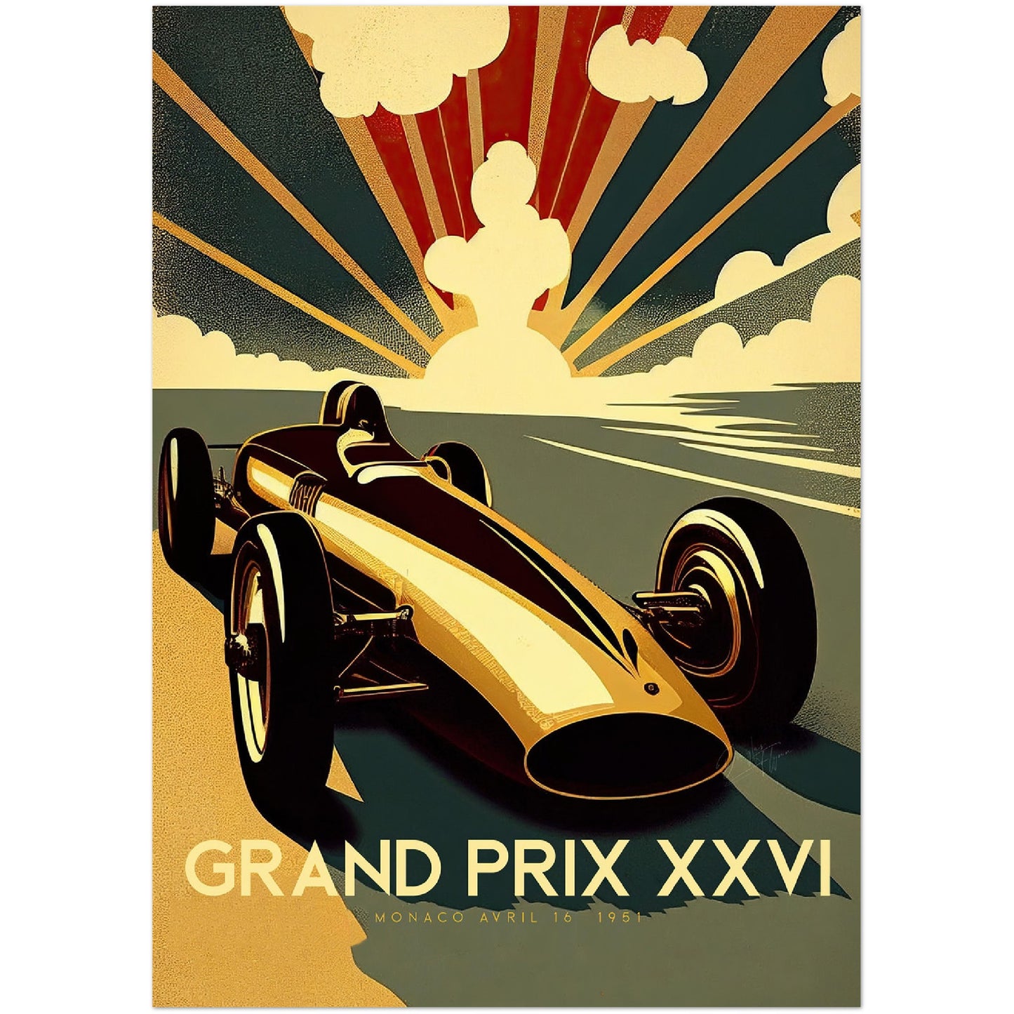 »Journey Through Racing History« retro poster