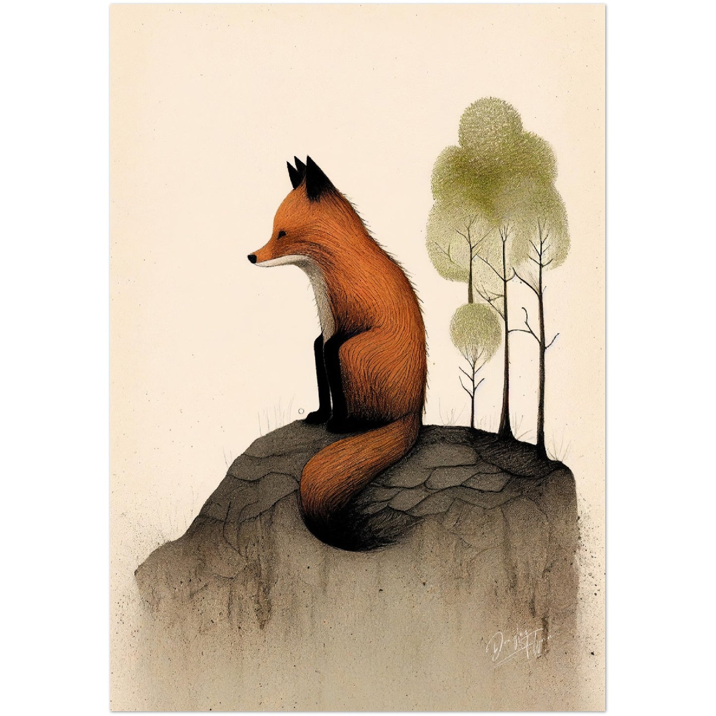 »Fox Doze And Ponder« retro poster