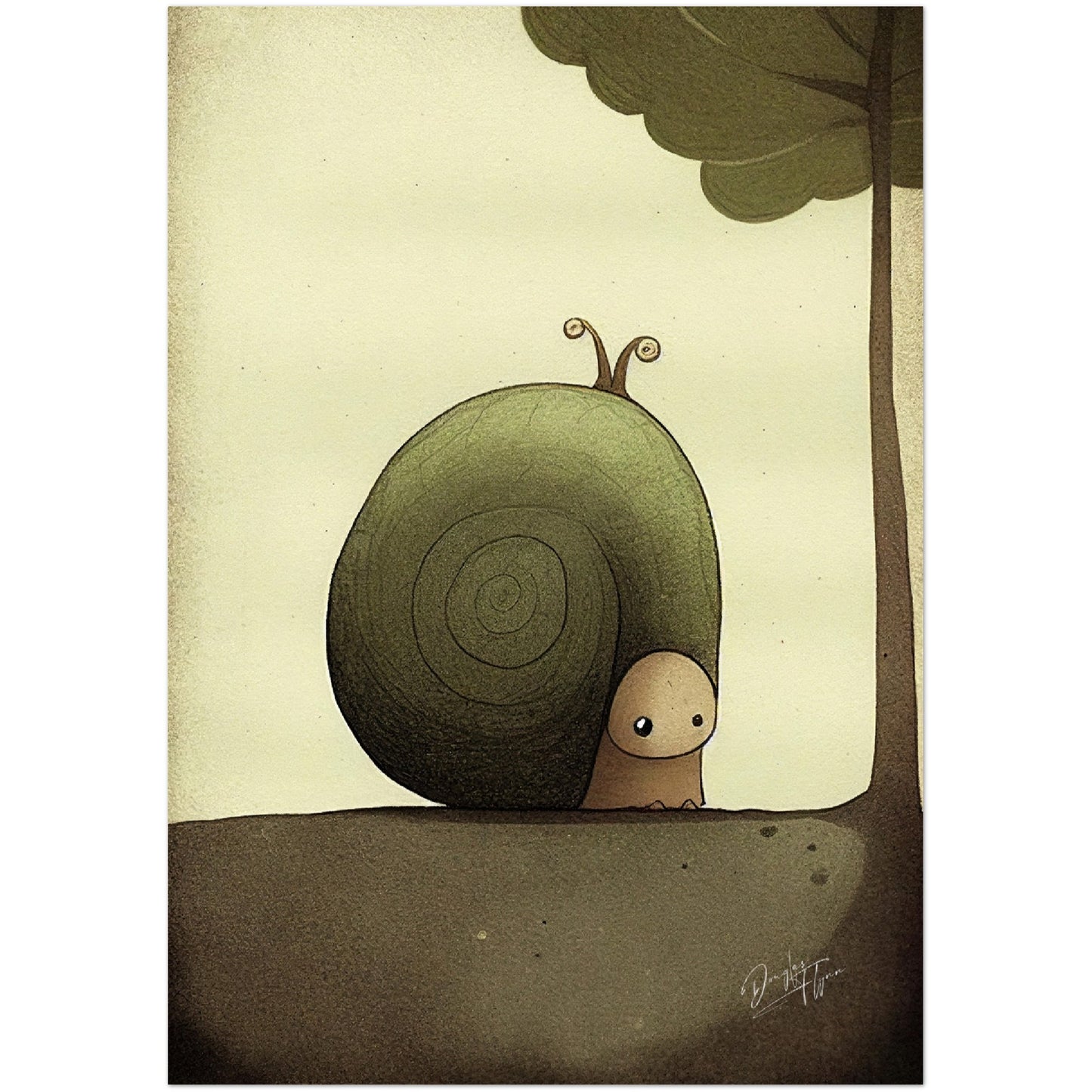 »Snail Pause And Woolgather« retro poster