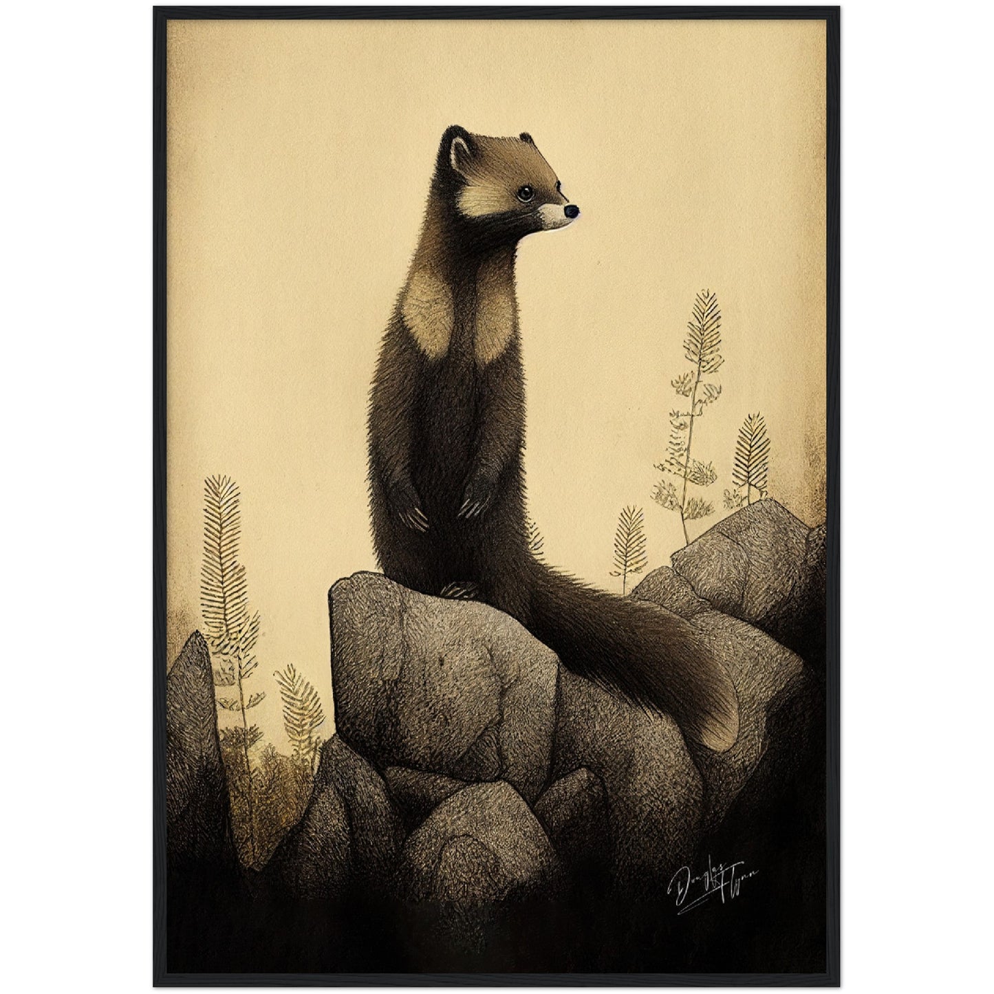 »Marten Listens And Muses« retro poster