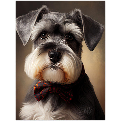 »Miniature Schnauzer med rosett«