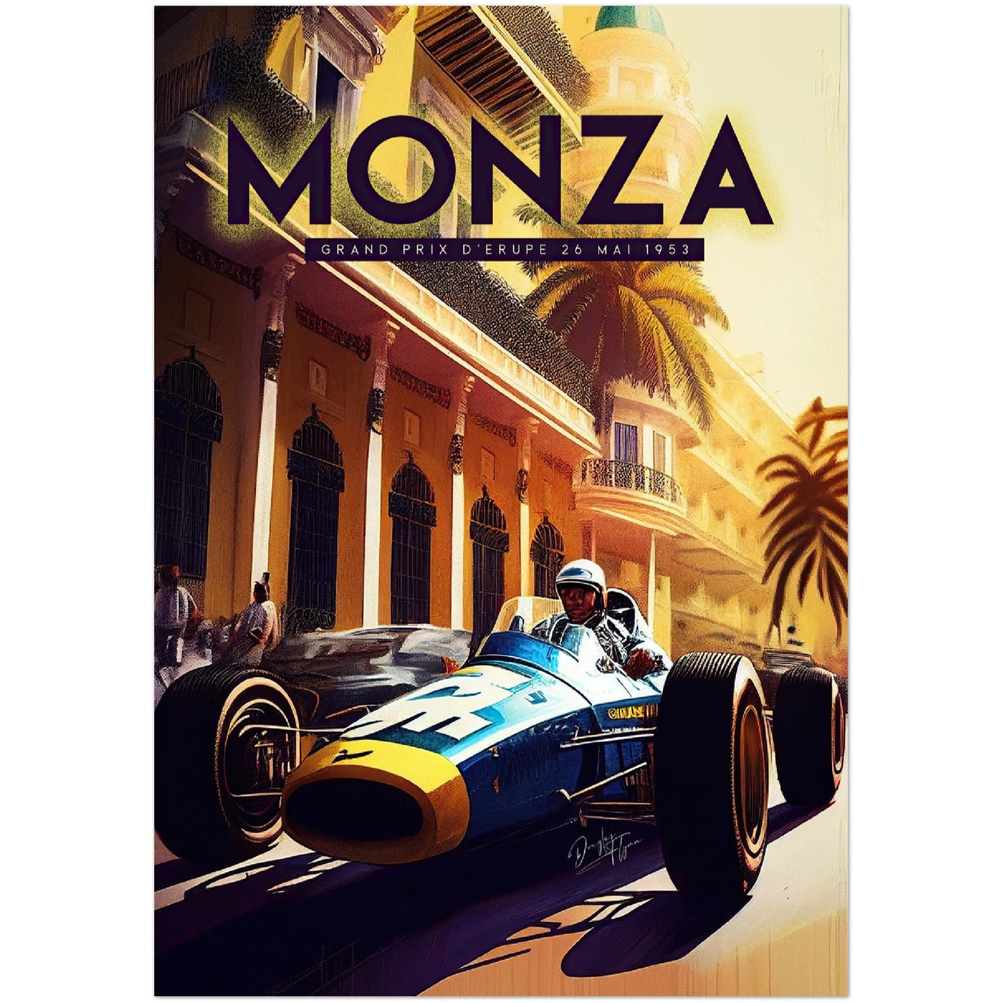 »Revved-Up Retro Racing« retro poster