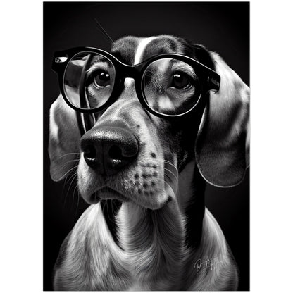 »Pup in Glasses« retro poster