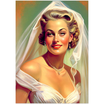 »Lace wedding dreams« retro poster