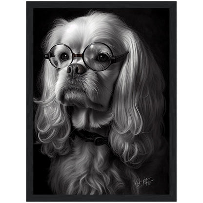 »Spectacled Spaniel« retro poster