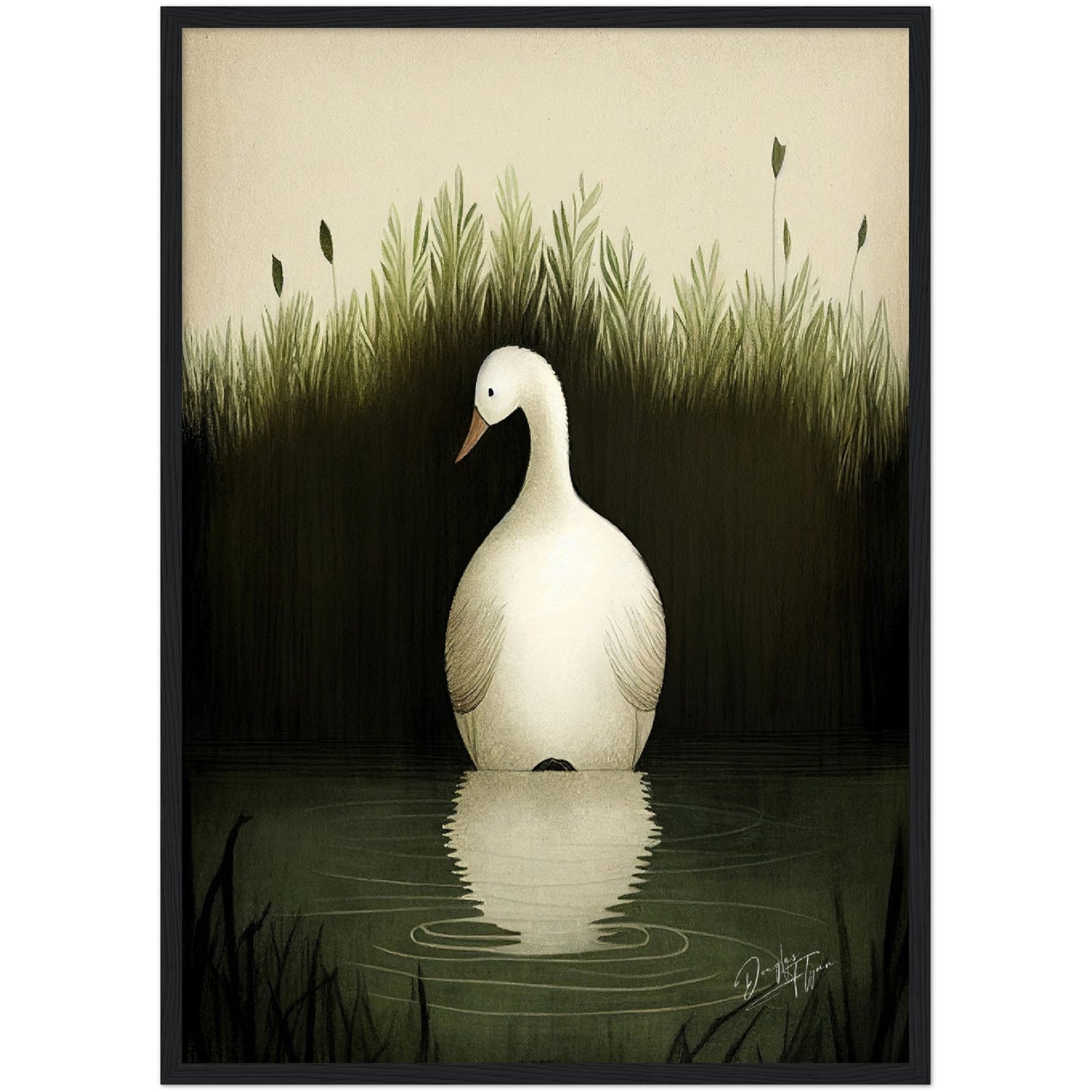 »Duck Listen And Reflect« retro poster
