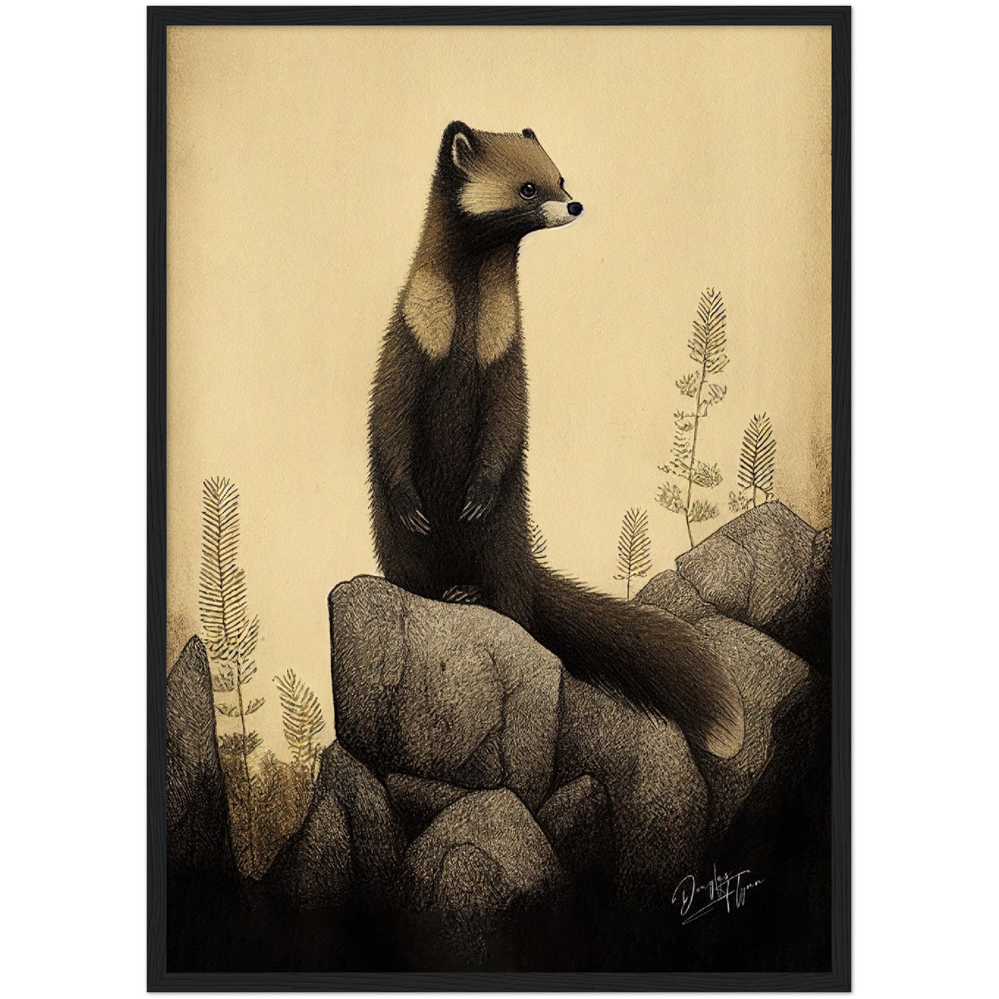 »Marten Listens And Muses« retro poster