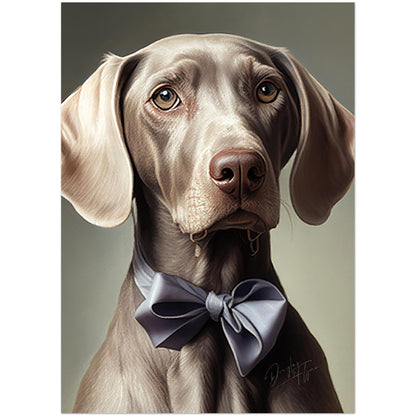 »Weimaraner med rosett«