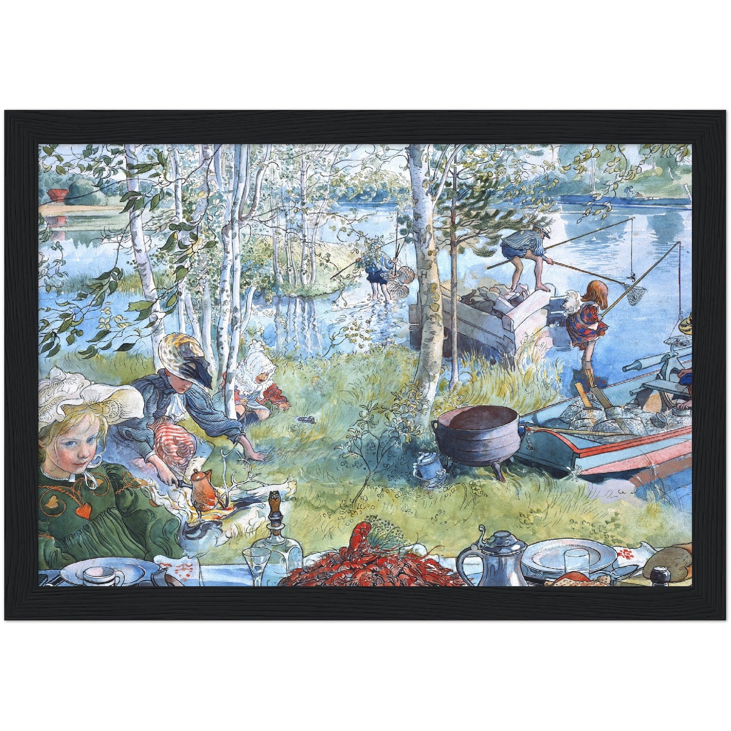 »Kräftfångst« av Carl Larsson