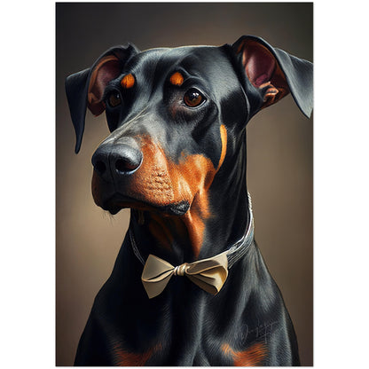 »Doberman Pinscher med rosett«