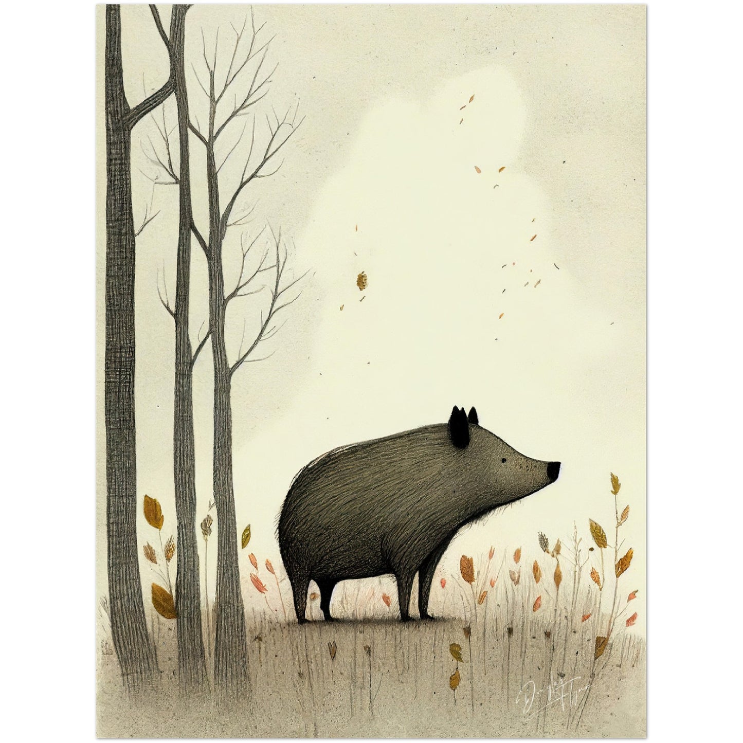 »Wild Boar Grunt And Ruminate« retro poster