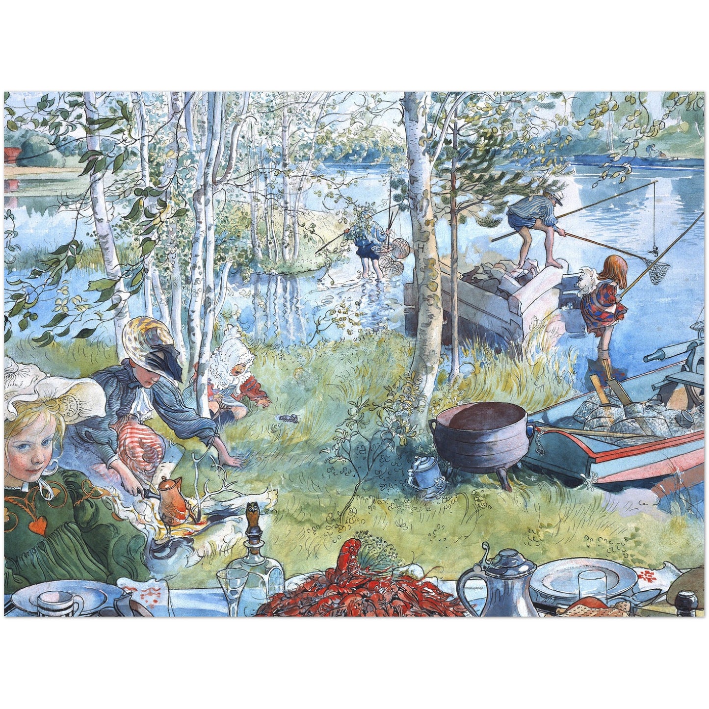 »Kräftfångst« av Carl Larsson