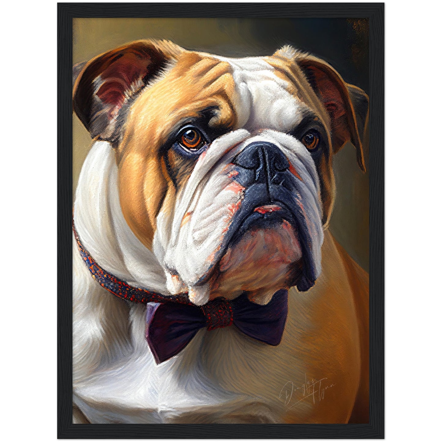 »English Bulldog med rosett«