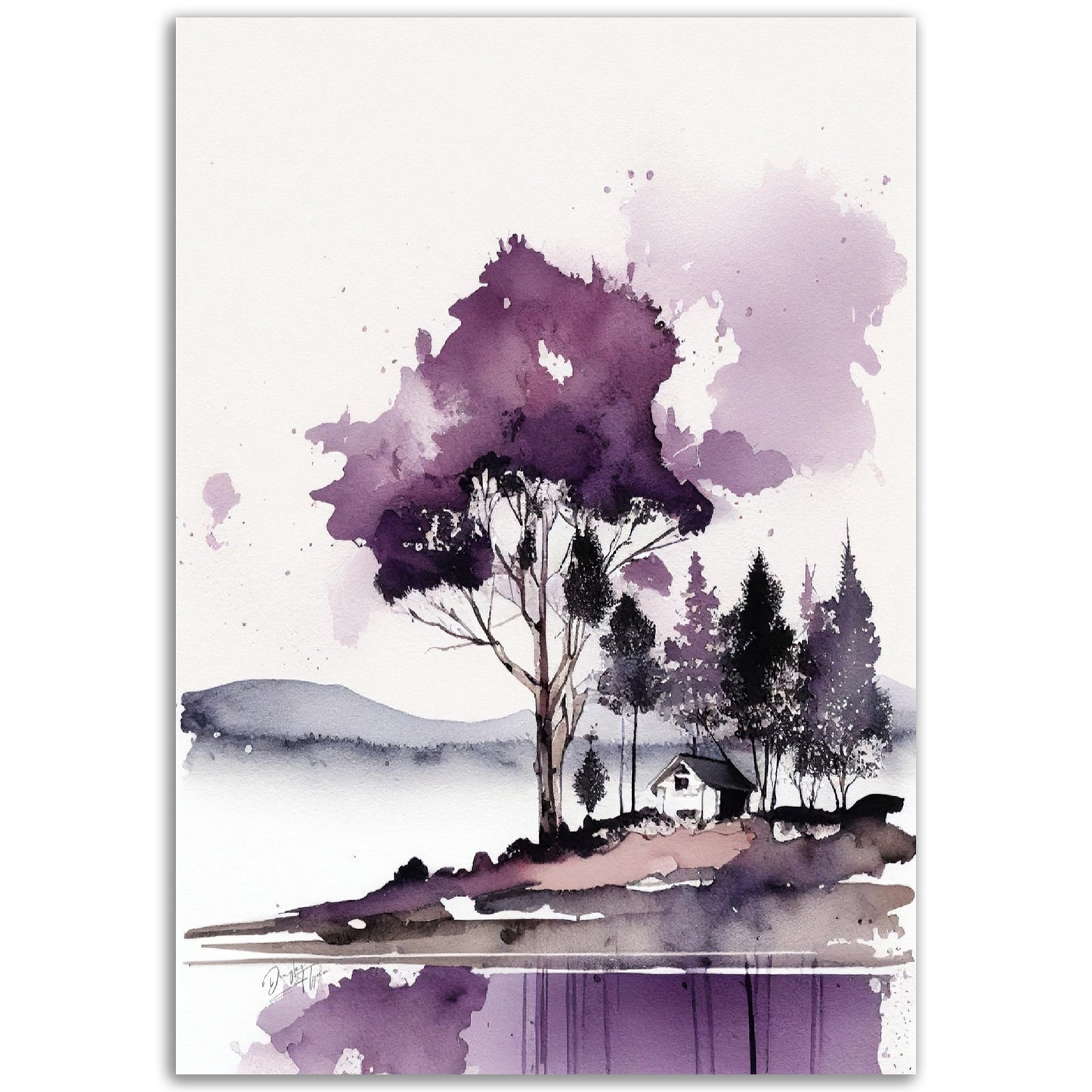 »Purple Serenity« retro poster