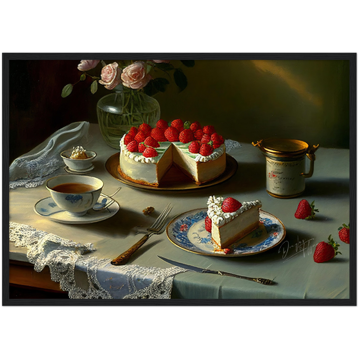 »Nostalgic memories at the dining table« retro poster