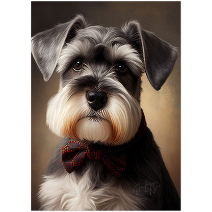 »Miniature Schnauzer med rosett«